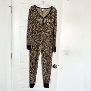 Pink Victoria's Secret Leopard Onesie size Large